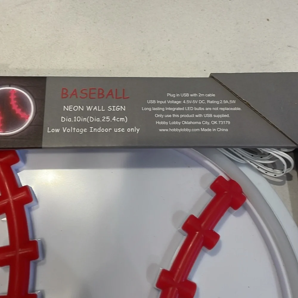 LED lights Baseball wall sign .